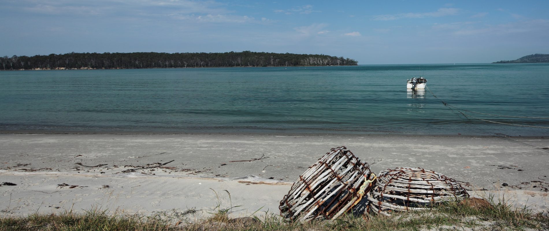 Secluded beach and craypots - Far South Huon Valley