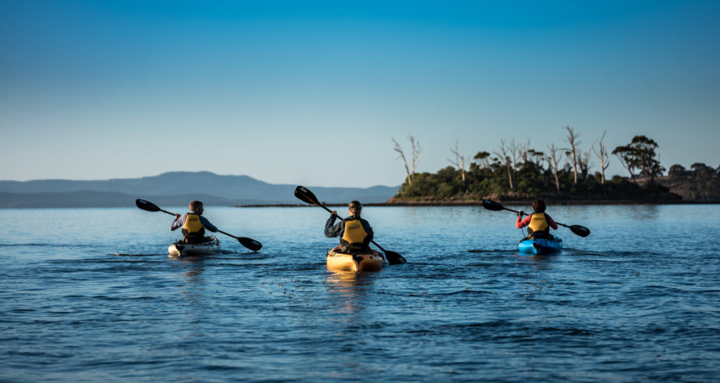 Kayaking at Dover, Southern Tasmania